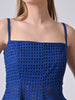 Elsa Electric Blue Schiffli Cotton Peplum Top