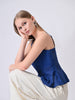 Elsa Electric Blue Schiffli Cotton Peplum Top
