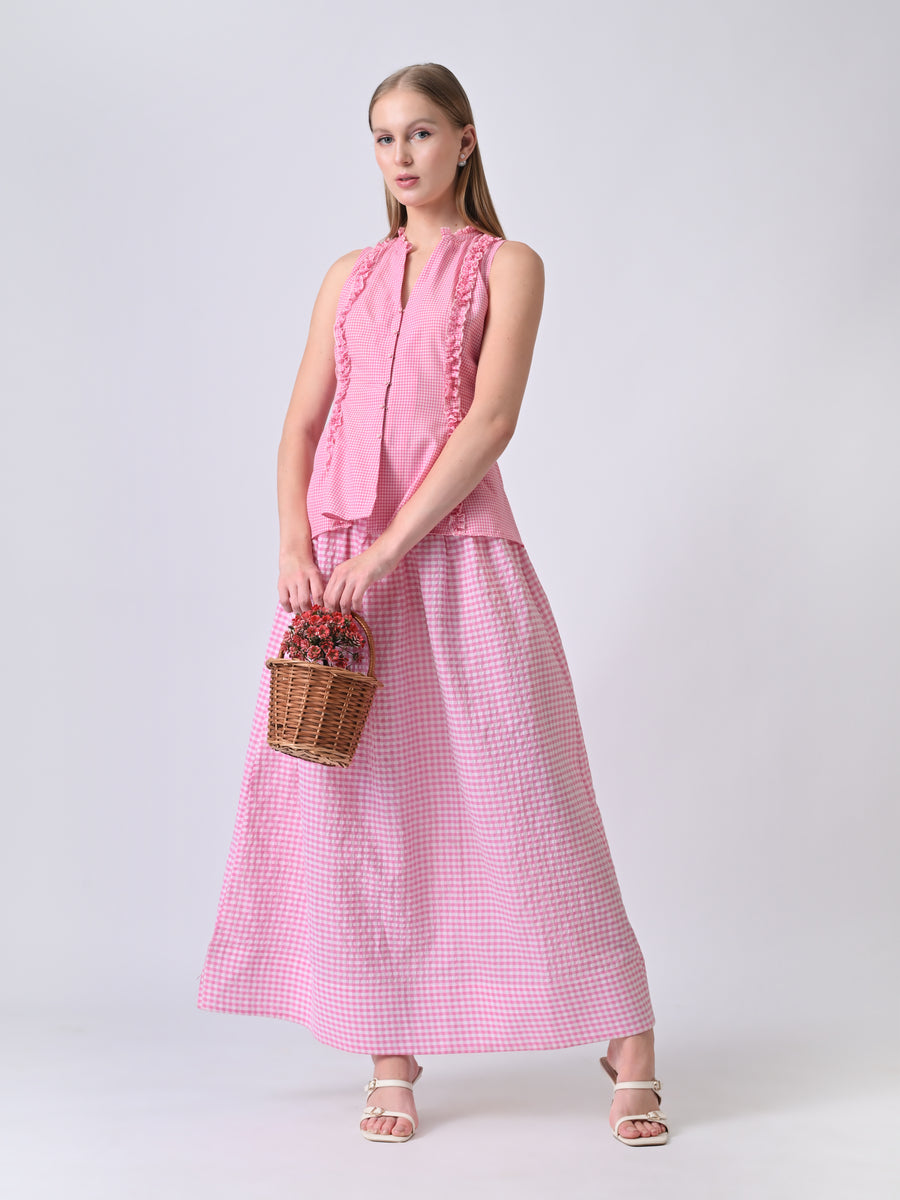 CHERIE GINGHAM CO-ORD SET (Pink)