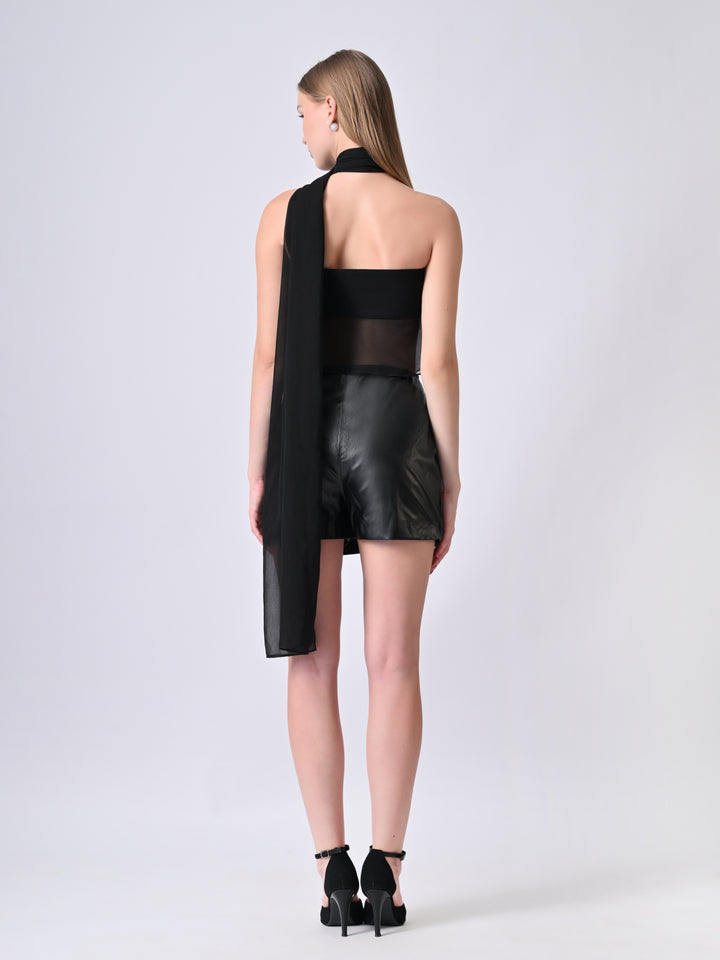 ZARAH Off-Shoulder Drape Top (Black)