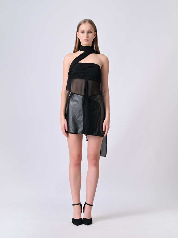 ZARAH Off-Shoulder Drape Top (Black)