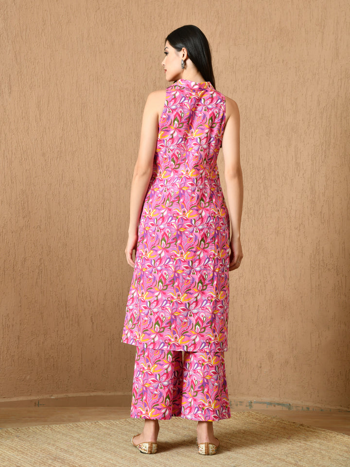 Seria Sleeveless Straight Fit Printed Cotton Kurta Set