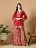 Iraaya Straight Kurta with Brocade Sharara & Dupatta Set