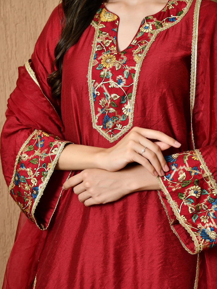 Iraaya Straight Kurta with Brocade Sharara & Dupatta Set