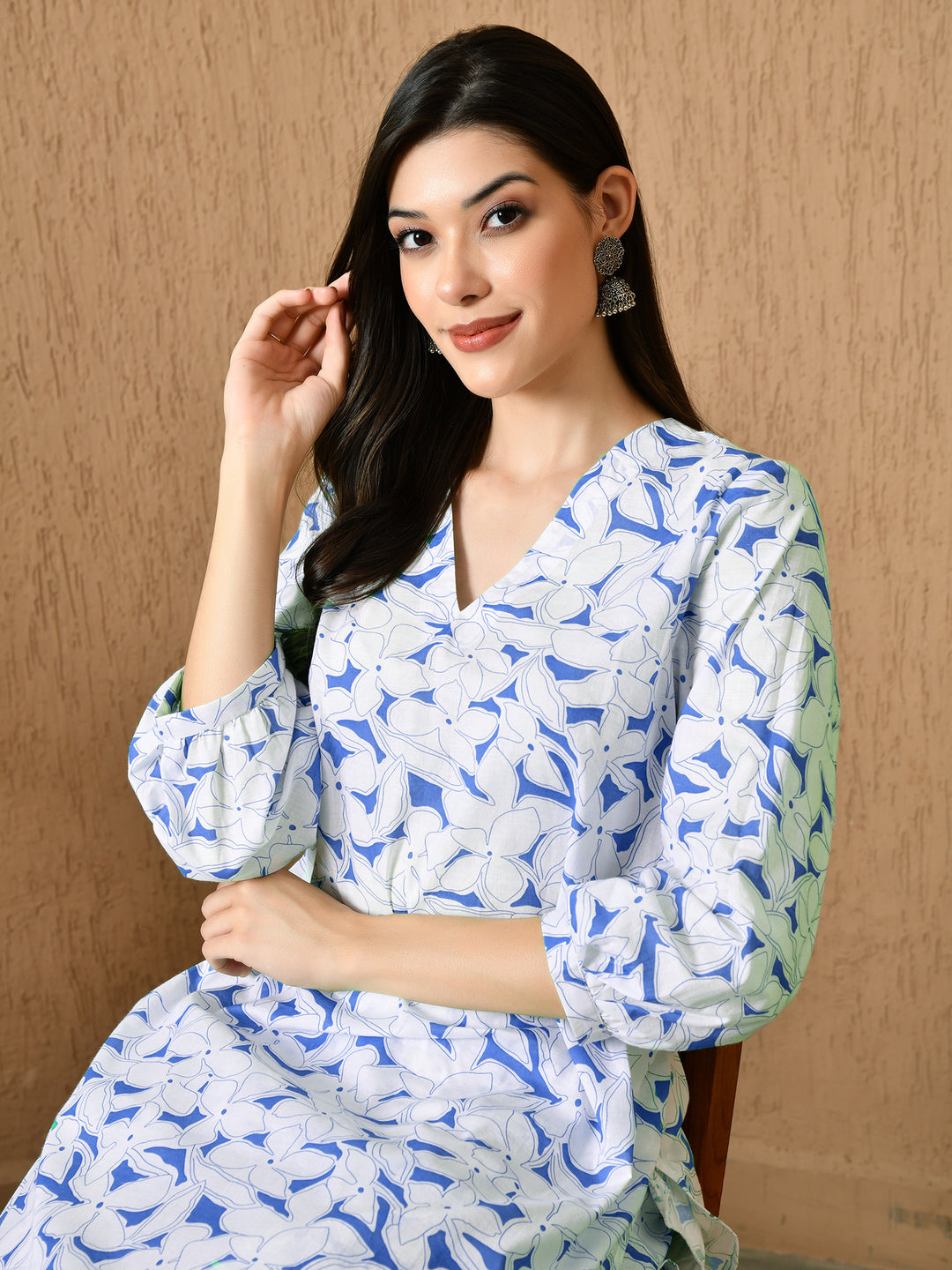 Grace Straight Fit Printed Cotton Kurta with Straight Pant