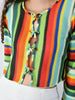 June Multicolor Stripe Tie-Front Crop Top