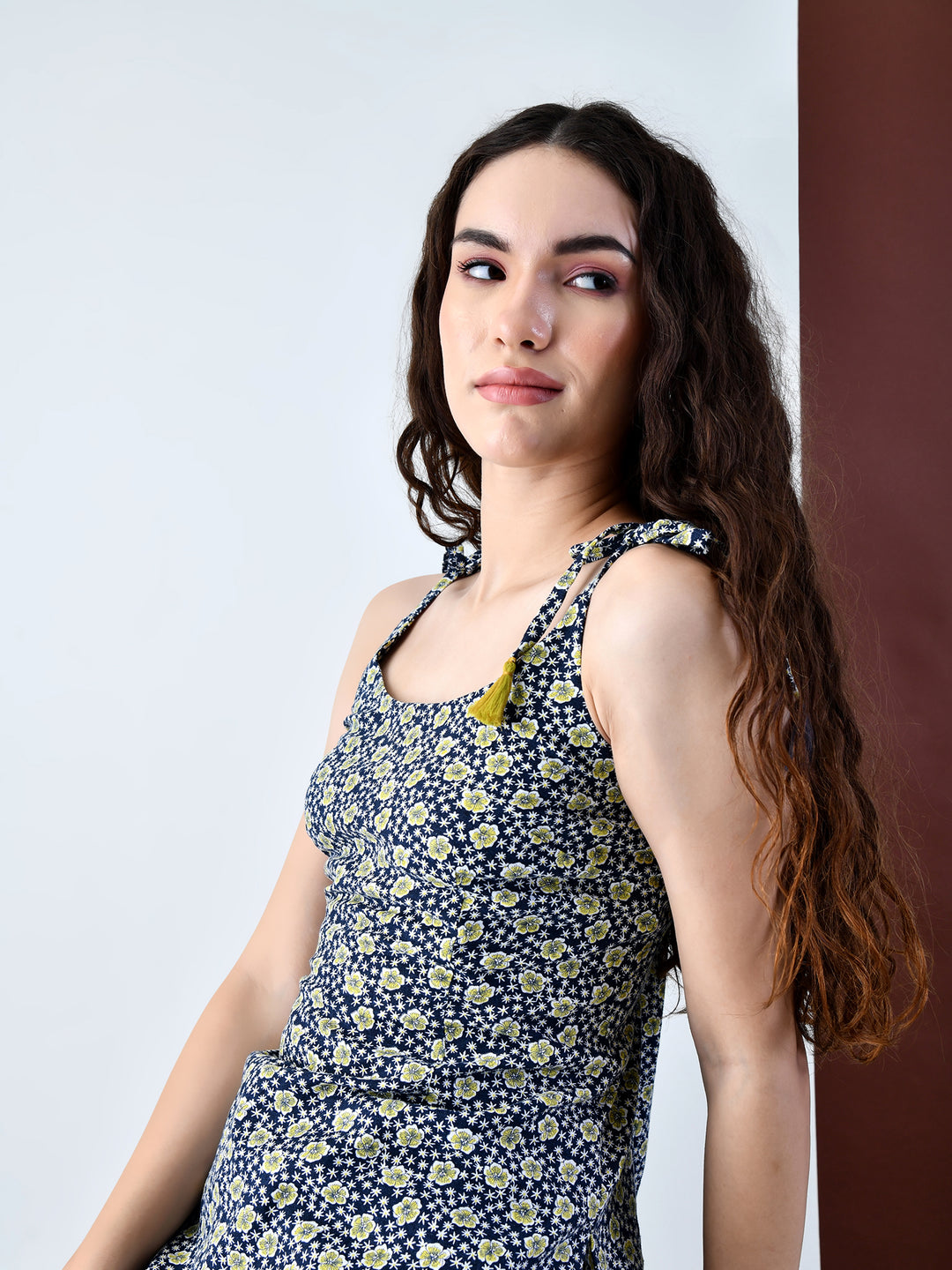 Mriga Printed Short Kurti (Blue)