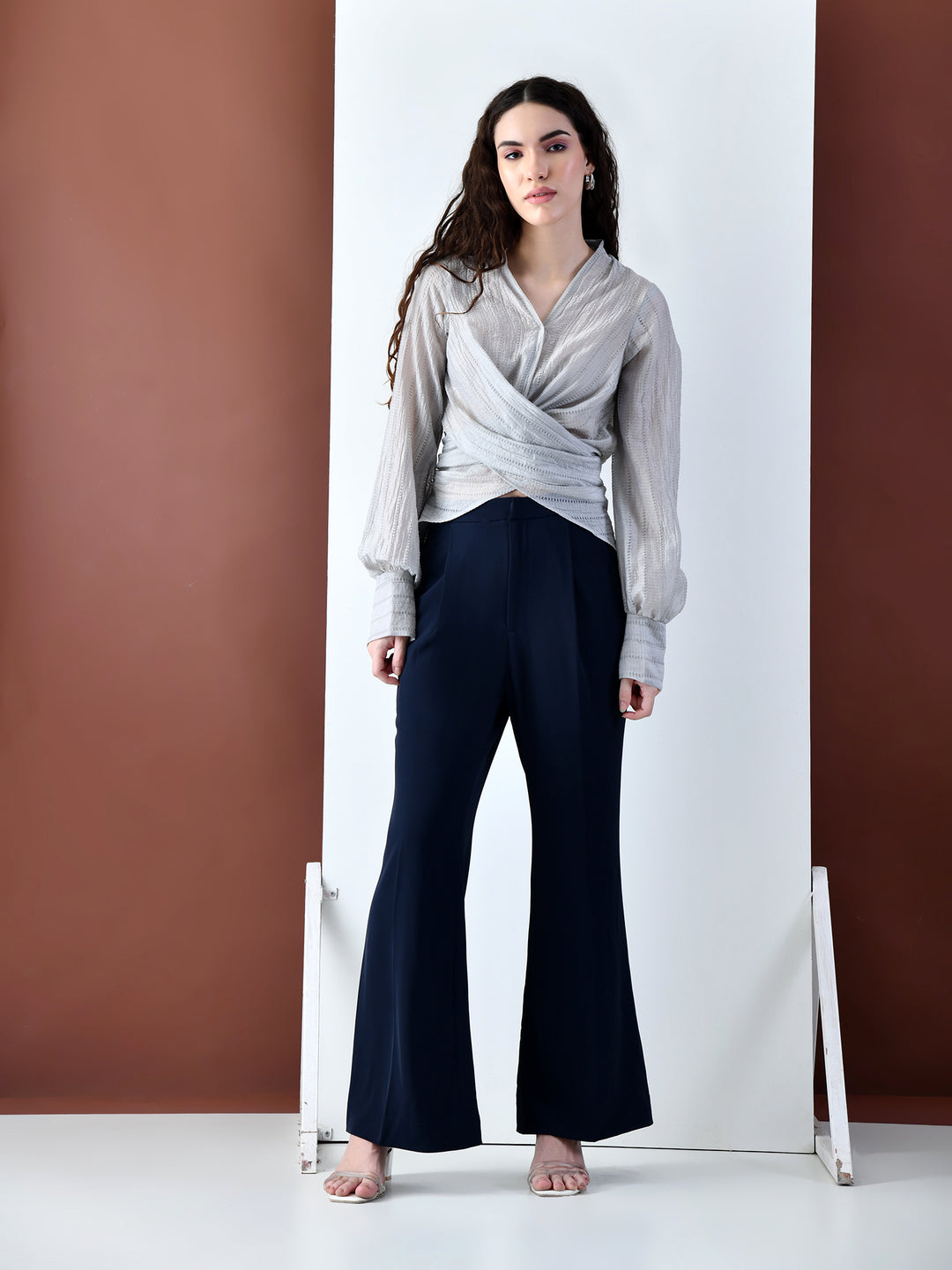 Pixie Grey Wrap Textured Shirt