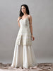 Alaya White Chikankari Indo-Western Sharara Set (White)