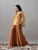 Kimaya Embroidered Rayon Indo-Western Sharara Set (Yellow-Brown)