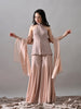 Riva Indo-Western Mesh Georgette Sharara Set ( Hot Pink)