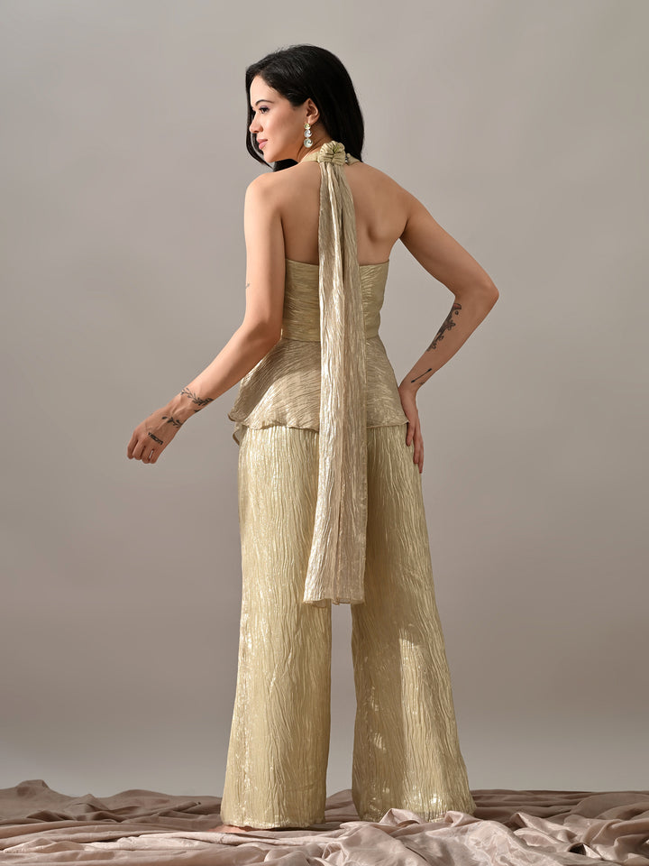 Neev Georgette Indo-Western Sharara Set (Green)