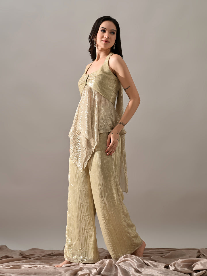 Neev Georgette Indo-Western Sharara Set (Green)