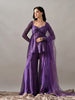 Zoya Chiffon Indo-Western Sharara Set (Purple)