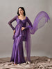 Zoya Chiffon Indo-Western Sharara Set (Purple)