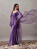 Zoya Chiffon Indo-Western Sharara Set (Purple)