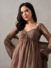 Zoya Chiffon Indo-Western Sharara Set (Brown)