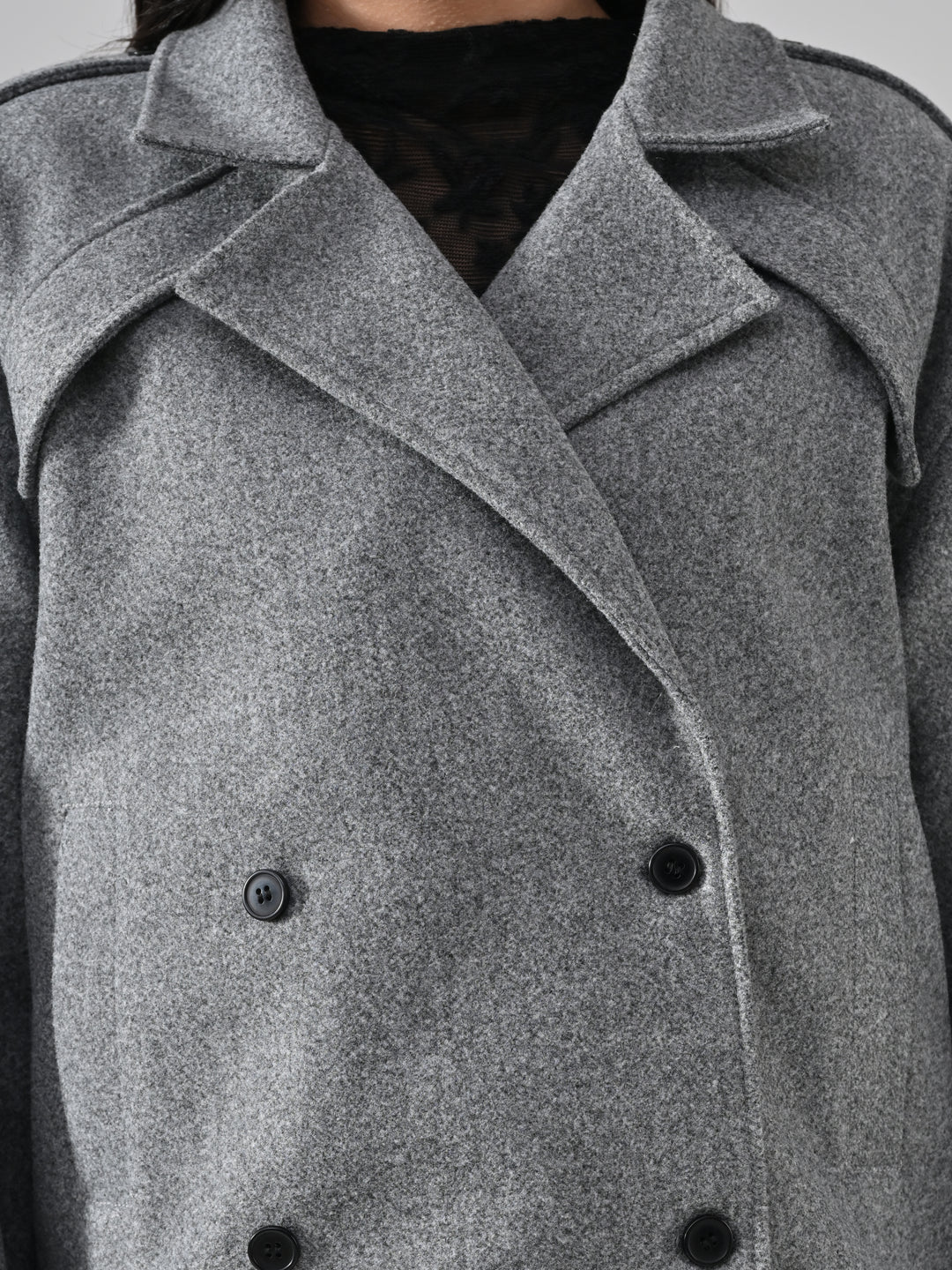 ROXIE FELT CROP JACKET (LIGHT GREY)