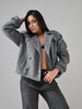 ROXIE FELT CROP JACKET (LIGHT GREY)
