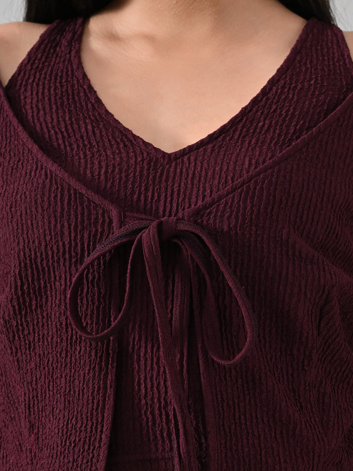 WINE LAYERED KNIT TOP