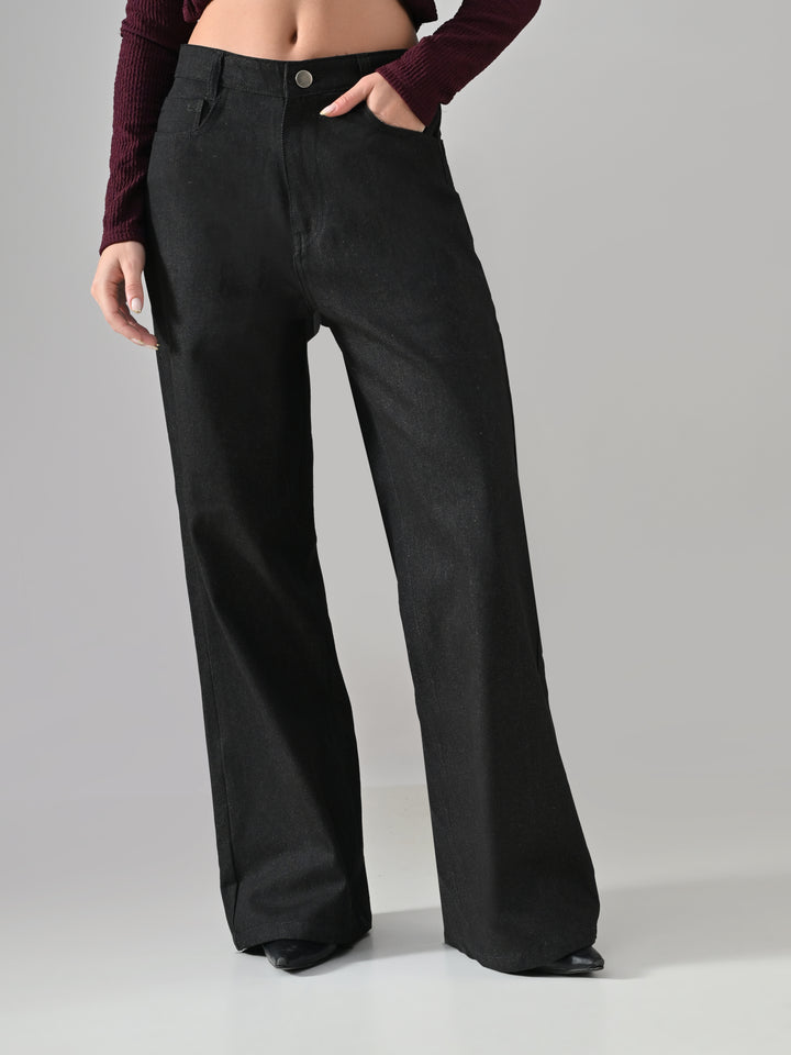 HARVEY NON-WASH DENIM PANTS (BLACK )