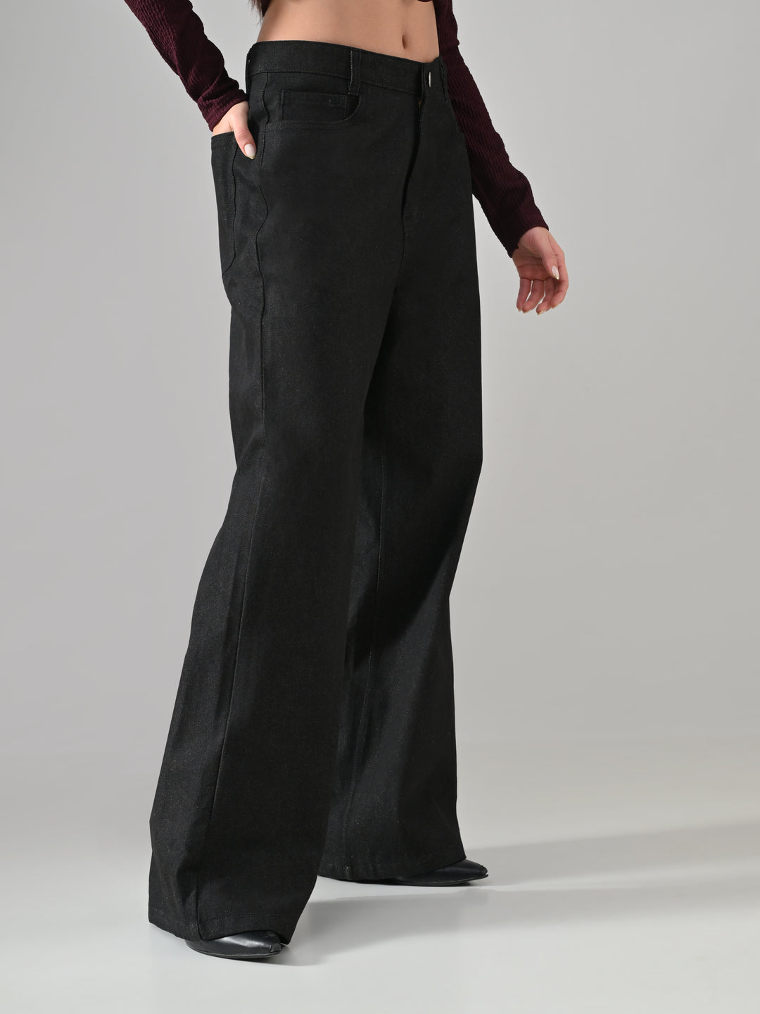 HARVEY NON-WASH DENIM PANTS (BLACK )