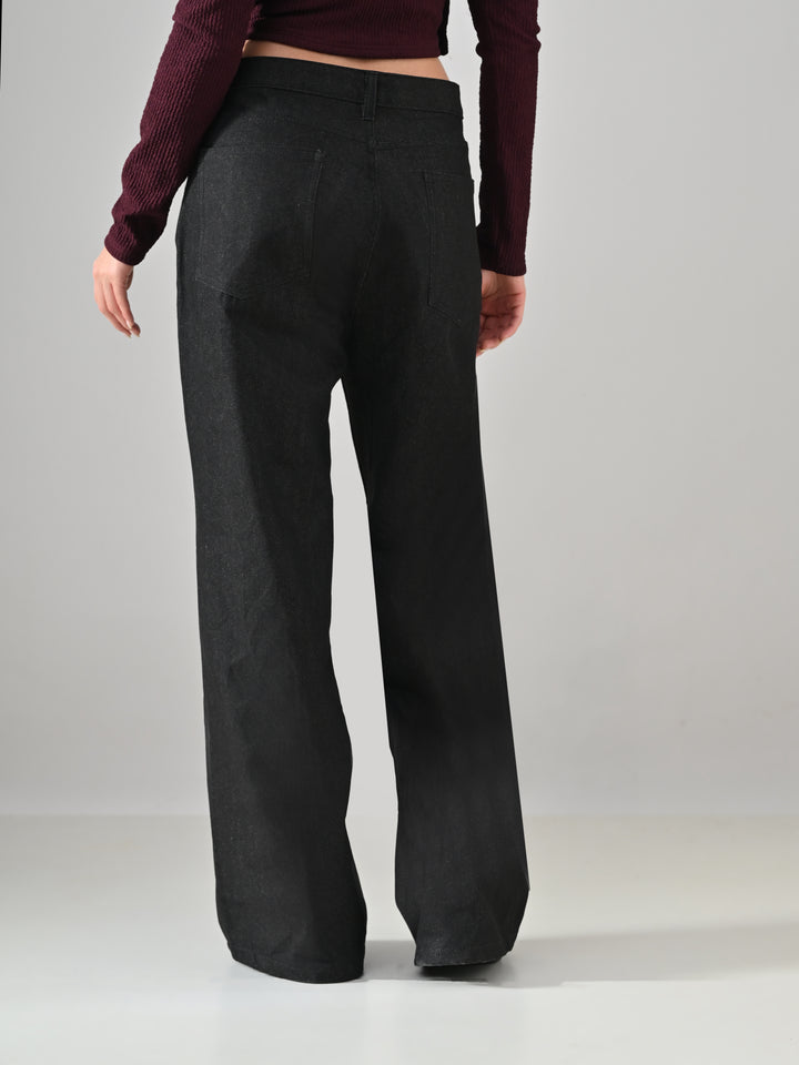 HARVEY NON-WASH DENIM PANTS (BLACK )