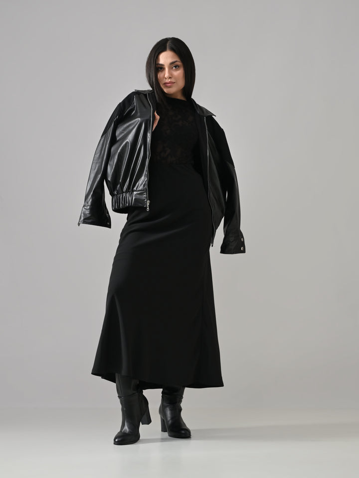 Lake – Black Suede Faux-Leather Jacket