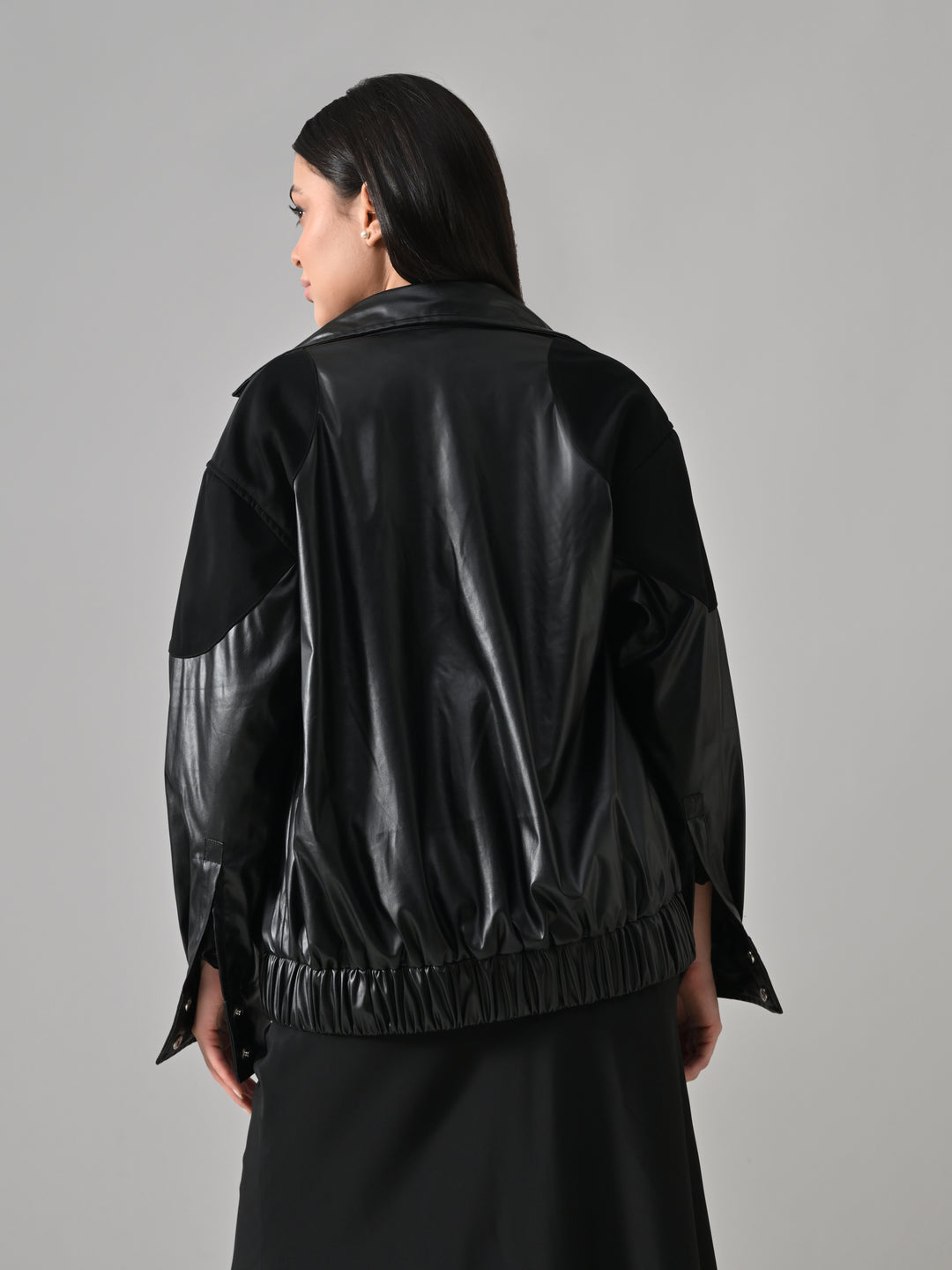 Lake – Black Suede Faux-Leather Jacket