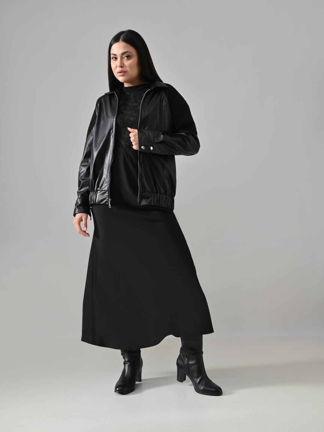 Lake – Black Suede Faux-Leather Jacket