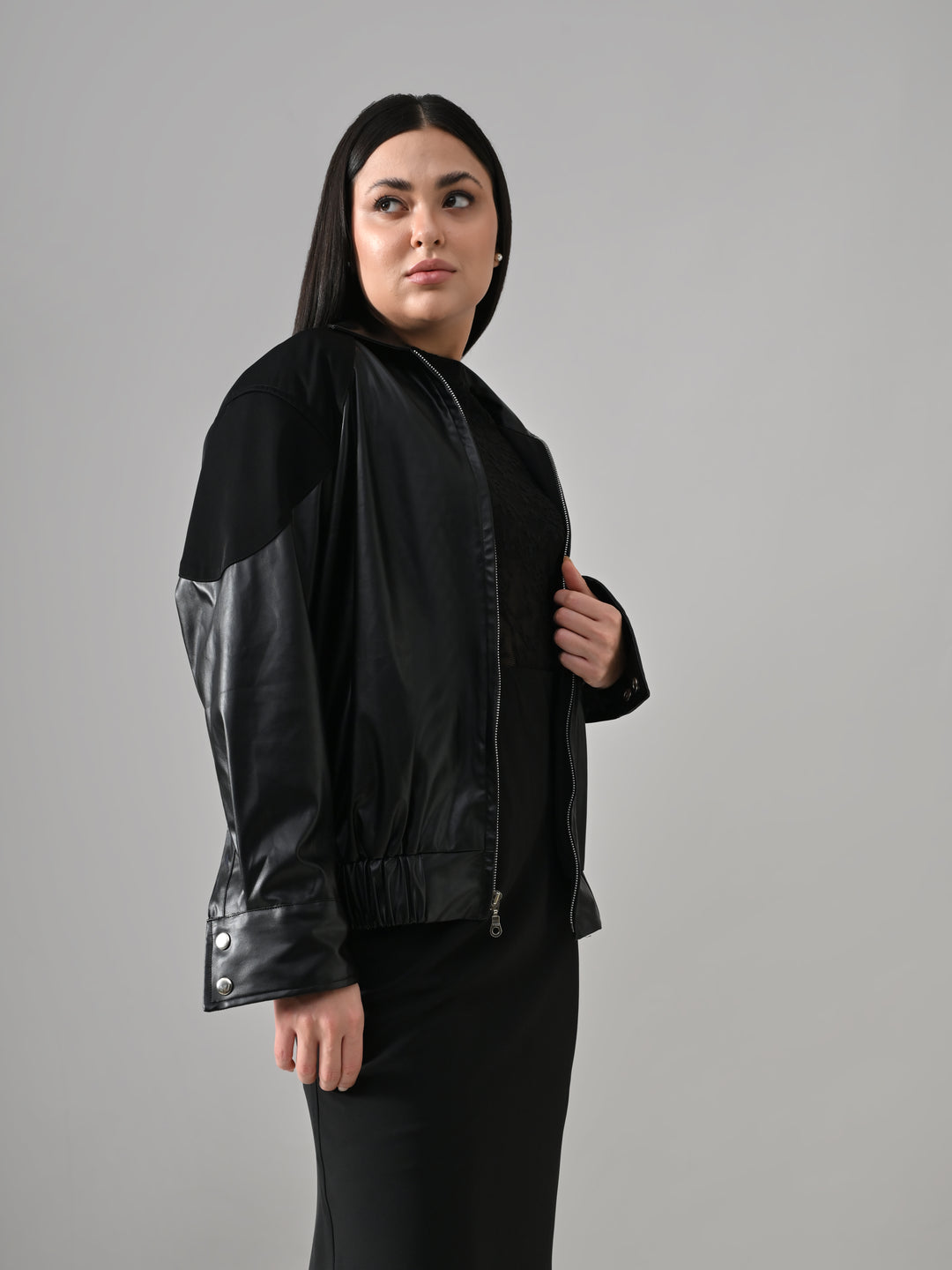 Lake – Black Suede Faux-Leather Jacket