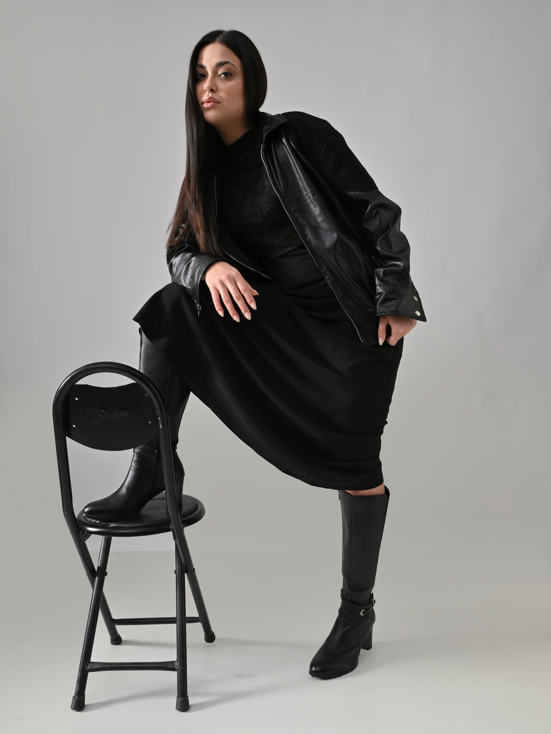 Lake – Black Suede Faux-Leather Jacket