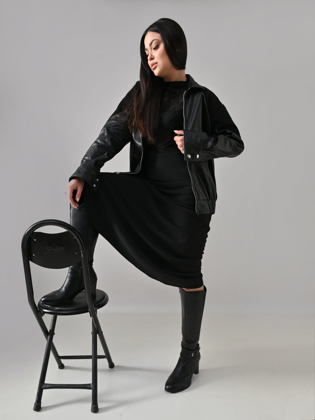 Lake – Black Suede Faux-Leather Jacket