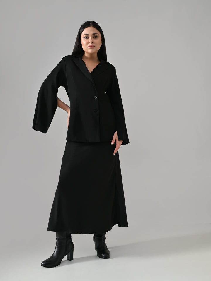 ROSALIE, JAPANESE CREPE BLAZER (BLACK)
