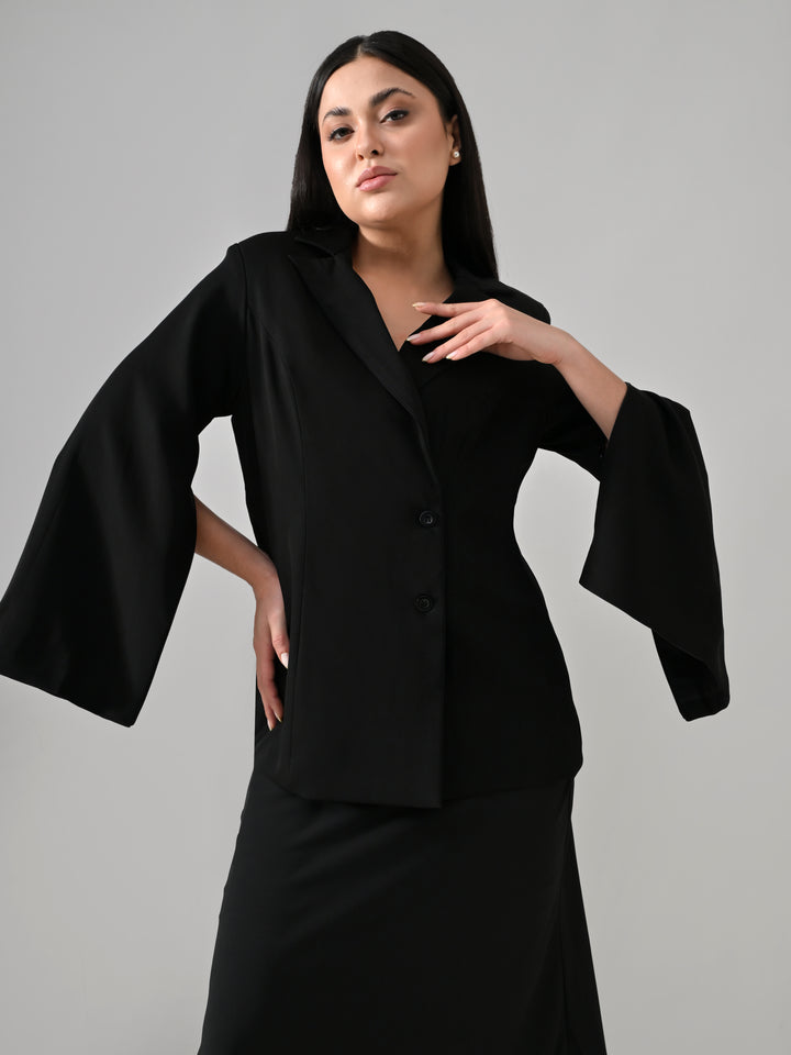 ROSALIE, JAPANESE CREPE BLAZER (BLACK)