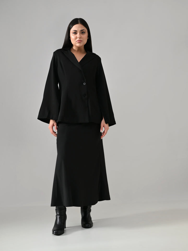 ROSALIE, JAPANESE CREPE BLAZER (BLACK)