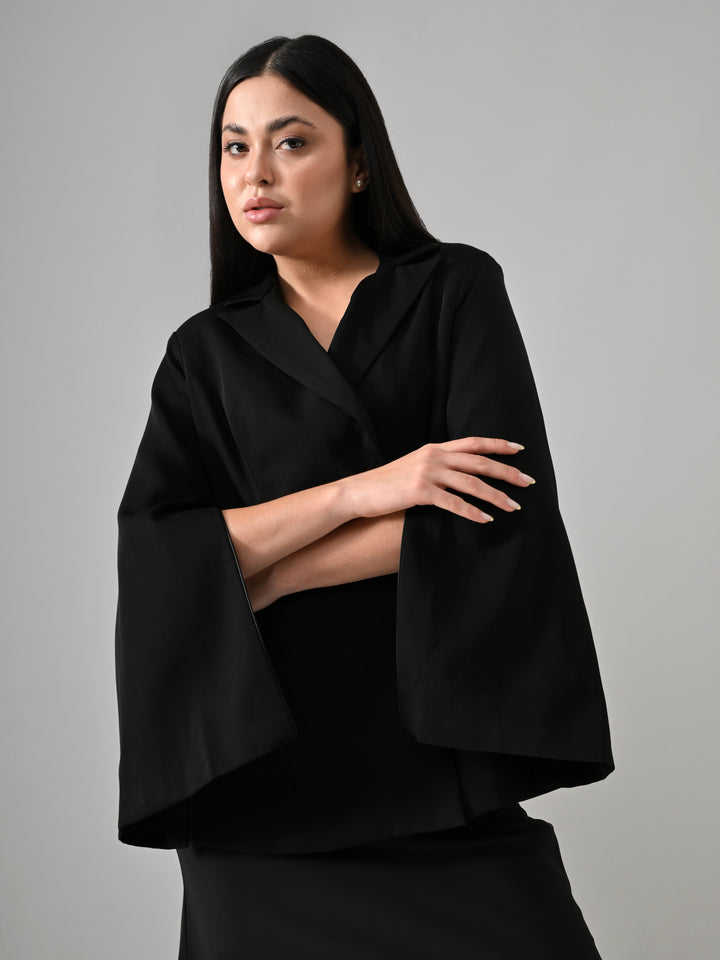 ROSALIE, JAPANESE CREPE BLAZER (BLACK)