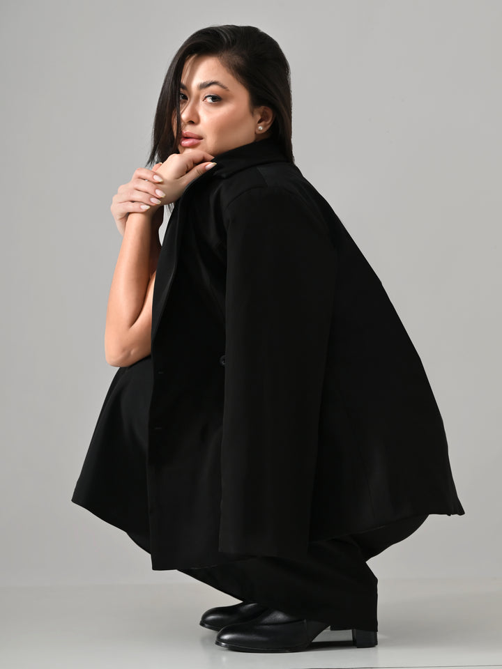 ROSALIE, JAPANESE CREPE BLAZER (BLACK)