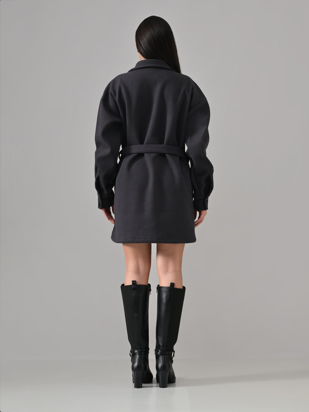 Voyager – Charcoal Grey Felt Shacket