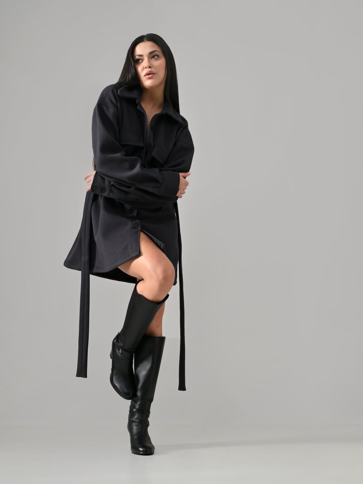 Voyager – Charcoal Grey Felt Shacket