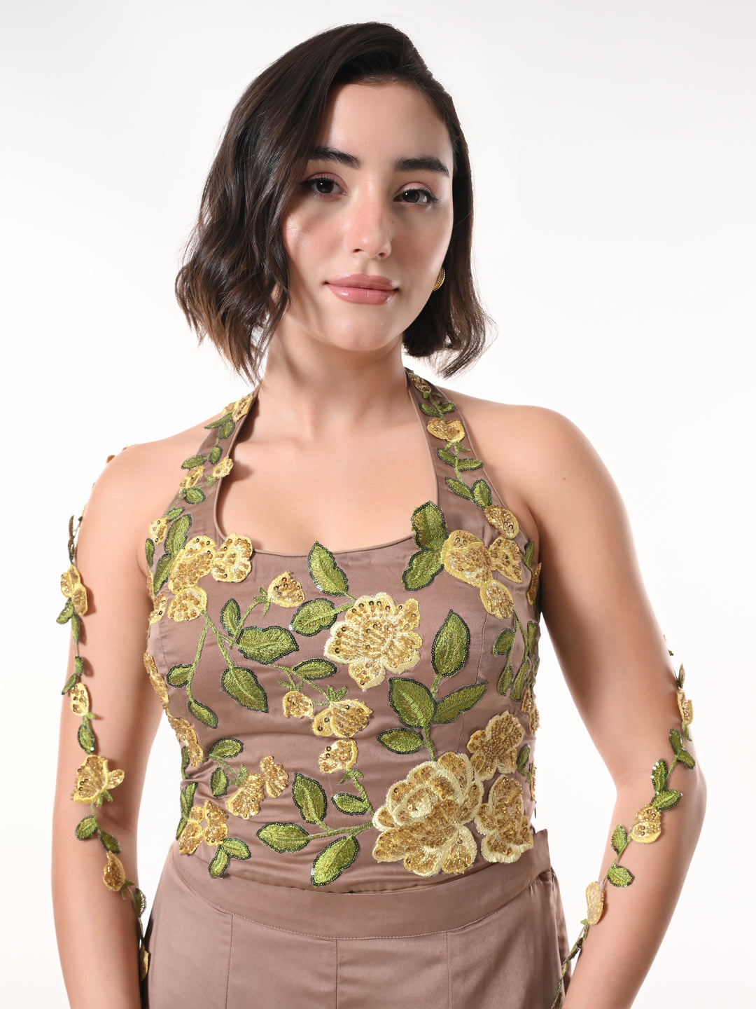BELVIE Indo Western Sharara Set (Brown)