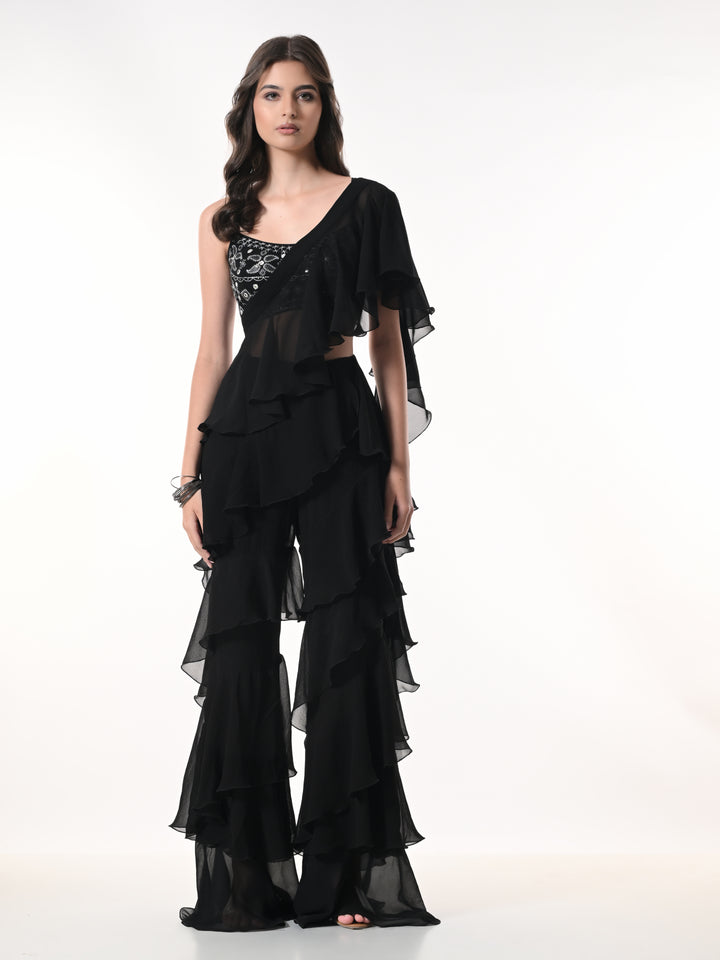 ASMAIRA, Indo Western Set (Black)