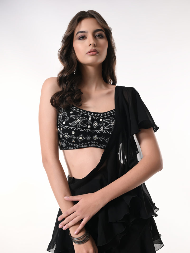 ASMAIRA, Indo Western Set (Black)