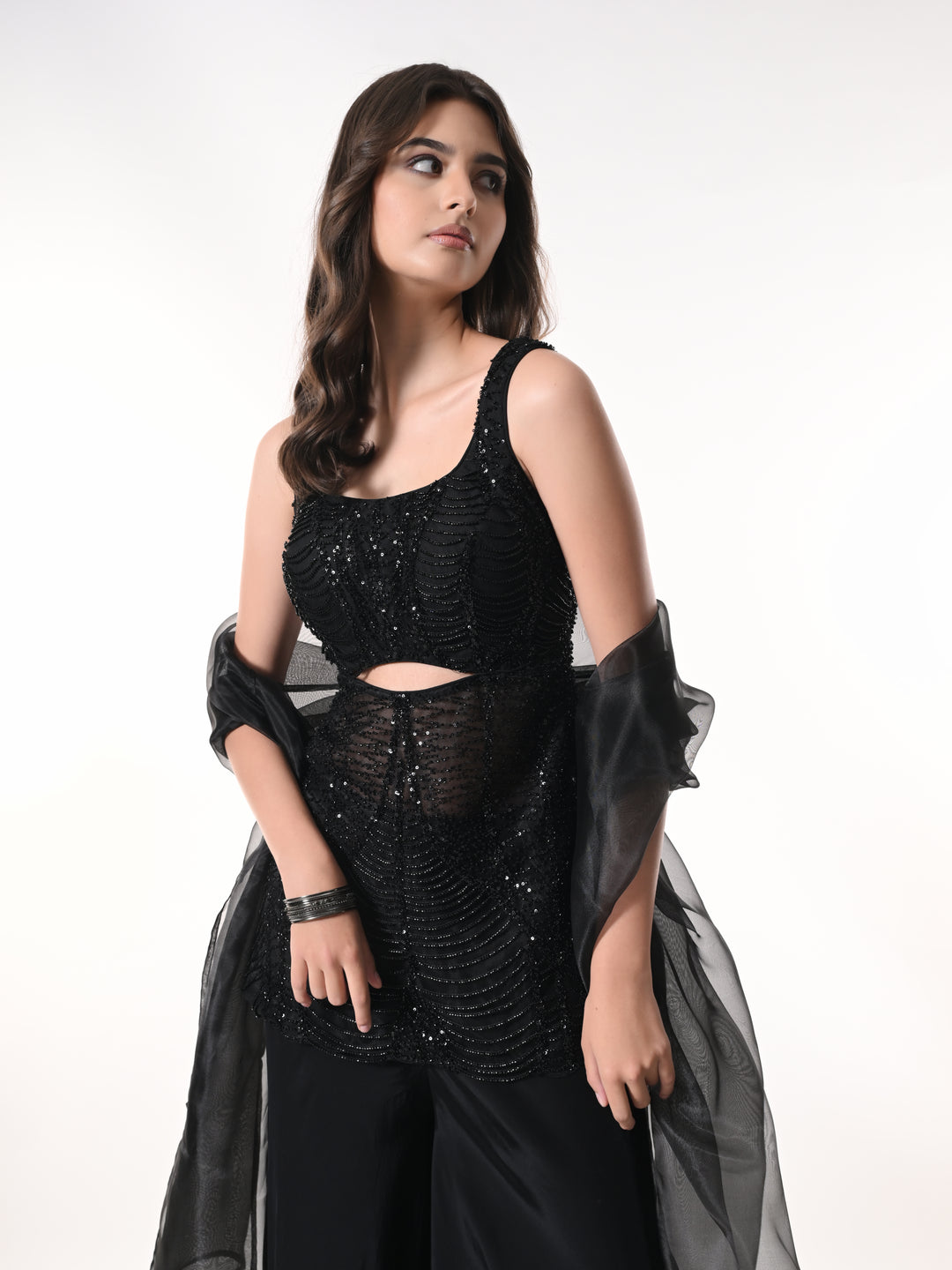 SOPHIA Indo Western Set (Black)