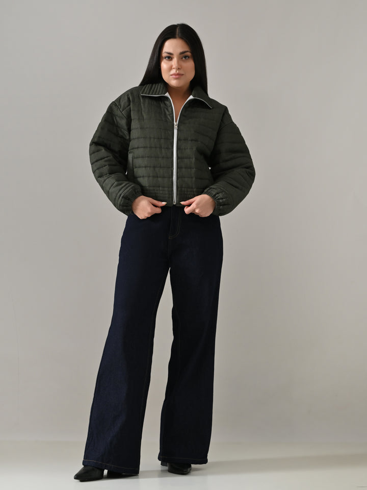 Ever – Forest Green Puffer Jacket