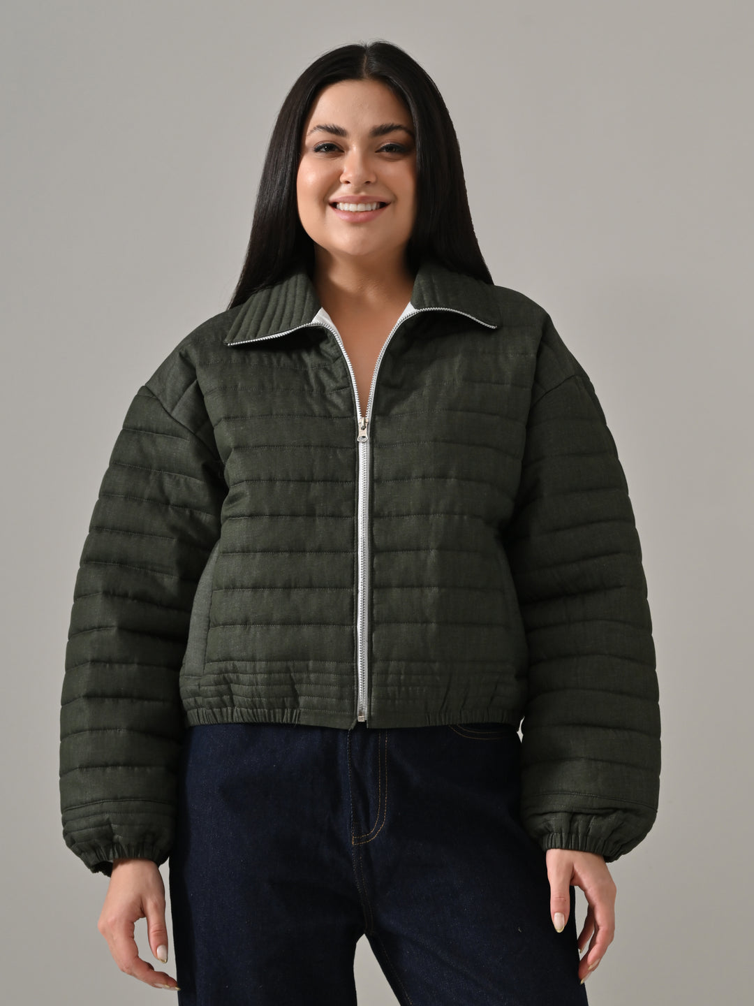 Ever – Forest Green Puffer Jacket