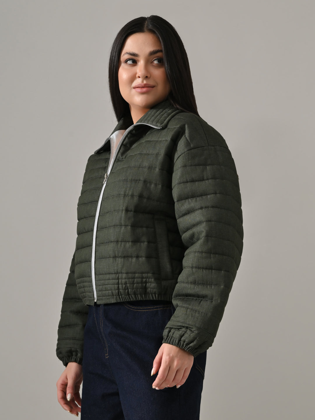 Ever – Forest Green Puffer Jacket