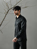 Regular Fit Jacquard Shirt (Black)