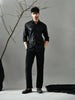 Regular Fit Jacquard Shirt (Black)