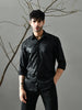 Regular Fit Jacquard Shirt (Black)